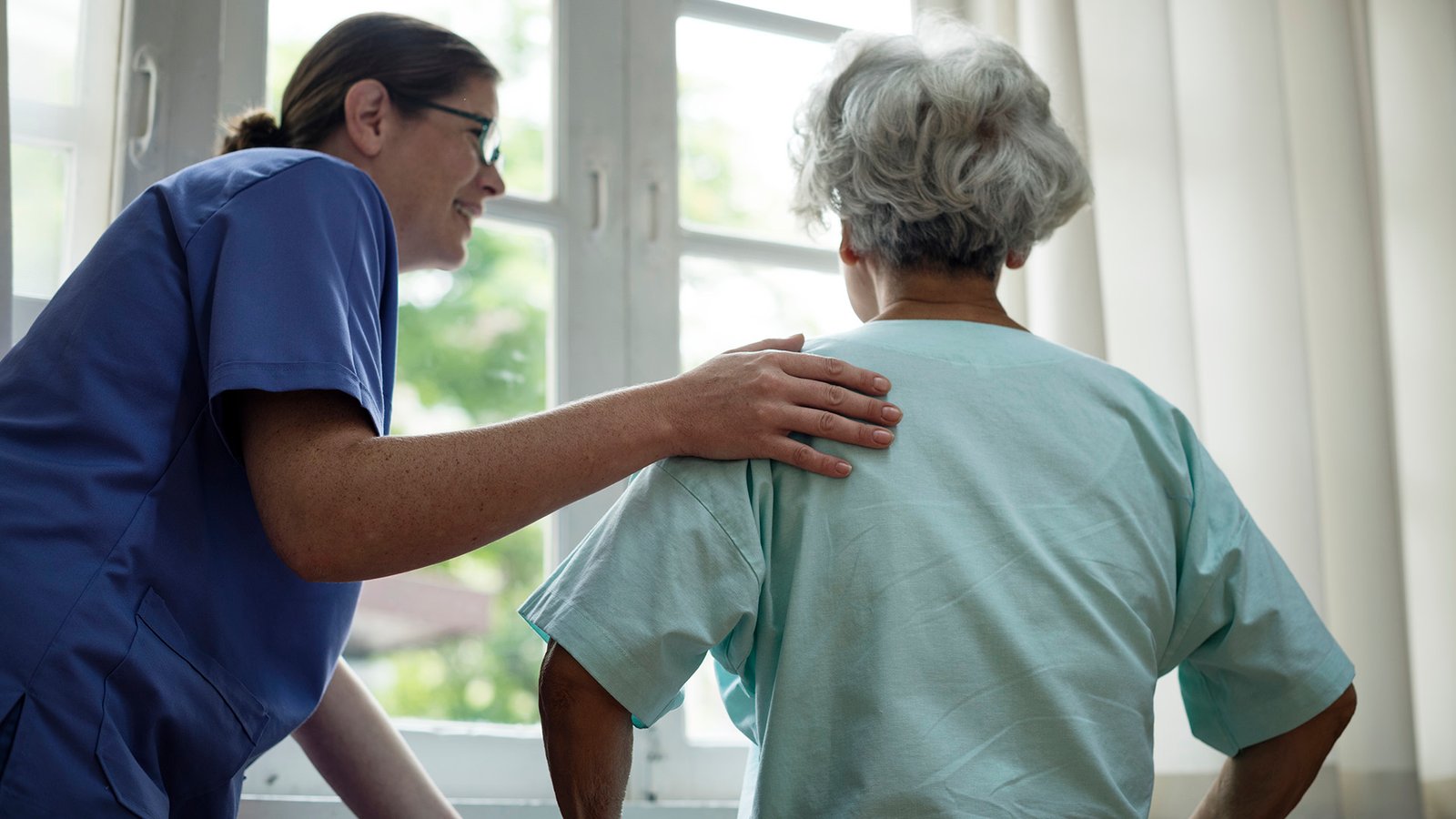 An elderly patient at the hospital